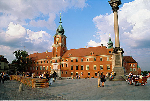 人,户外,皇家,城堡,华沙,波兰