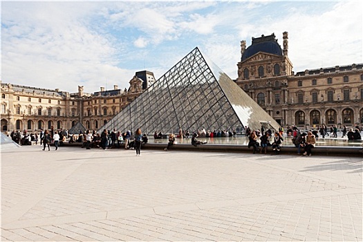 卢浮宫,宫殿,金字塔,巴黎