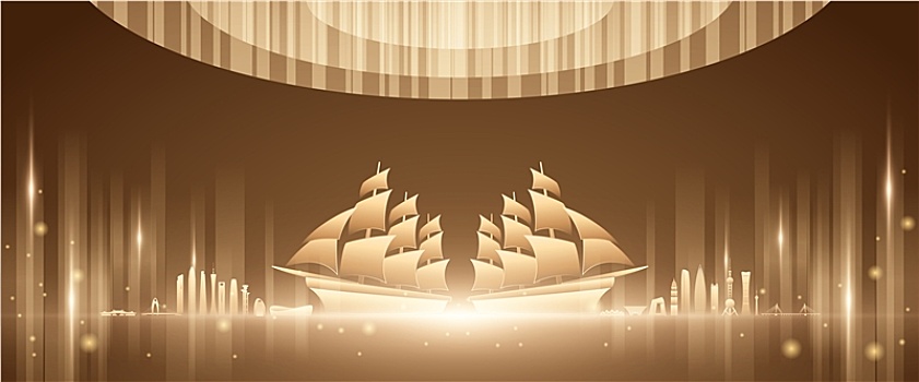 帆船插画