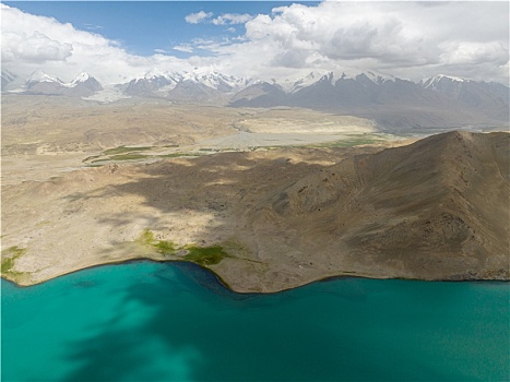 航拍新疆喀拉库勒湖
