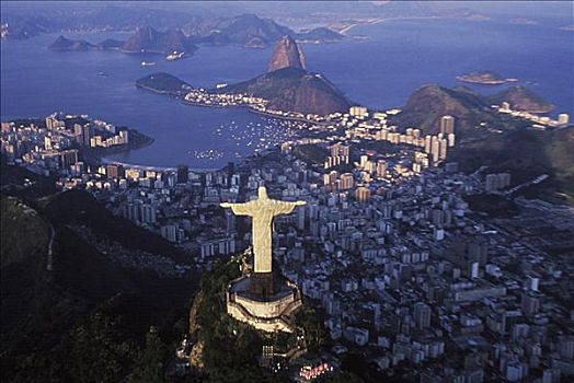 航拍,雕塑,耶稣,救世主,里约热内卢,巴西