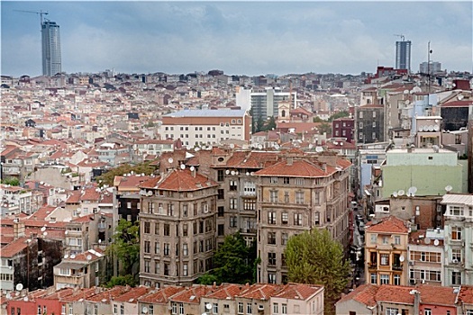 屋顶,房子,伊斯坦布尔,土耳其