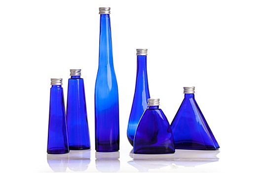 小,蓝色,瓶子,隔绝