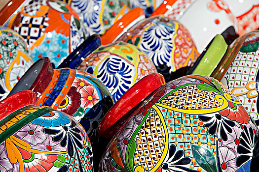 亚利桑那,图森,彩色,传统,手绘,墨西哥,陶器,大幅,尺寸