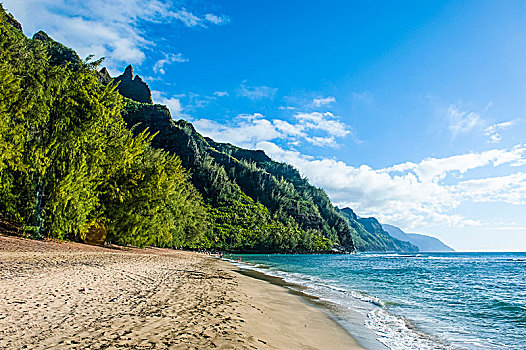 海滩,纳帕利海岸,考艾岛,夏威夷