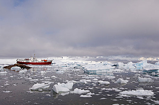 南极,南极半岛,海峡,港口,船