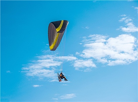 滑伞运动,飞行,蓝色背景,天空