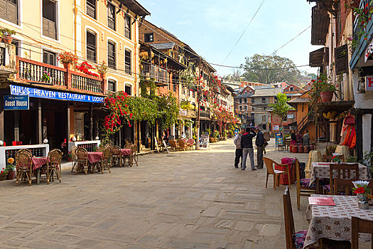 商店,咖啡馆,主要街道,地区,尼泊尔,亚洲