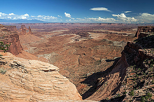 风景,侵蚀,方山石拱,岩石构造,峡谷,后面,岛屿,空中,峡谷地国家公园,犹他,美国,北美