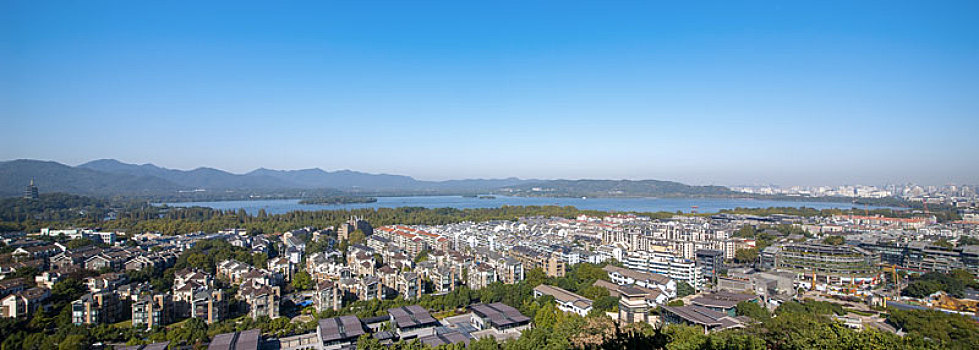 杭州城市全景,吴山城隍阁