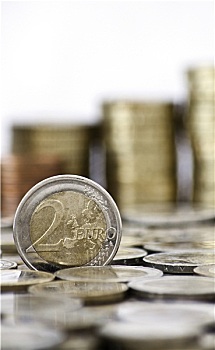 脏,2欧元,硬币,背景