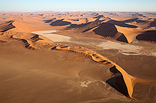 沙丘,干燥,纳米布沙漠,晚上,航拍,纳米比诺克陆夫国家公园,纳米比亚,非洲