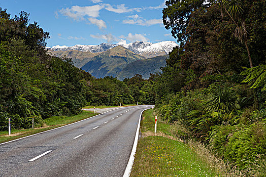 公路,南阿尔卑斯山,攀升,西海岸,区域,新西兰,大洋洲