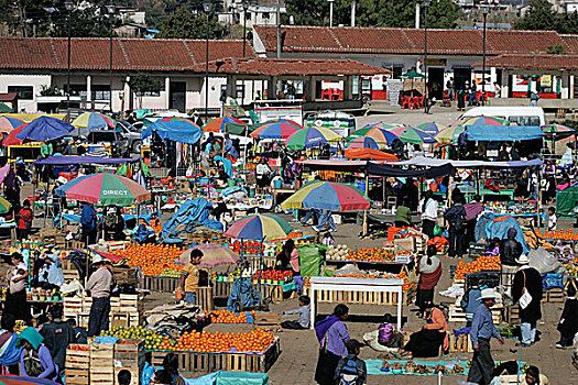 市场,白天,圣胡安,种族,恰帕斯,墨西哥,穿,特色,毛织品,衣服,黑色,地方特色,玛雅,十二月,2007年