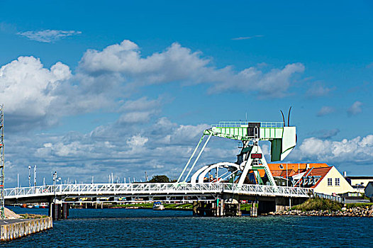 开合式吊桥,运河,西兰岛,丹麦,欧洲