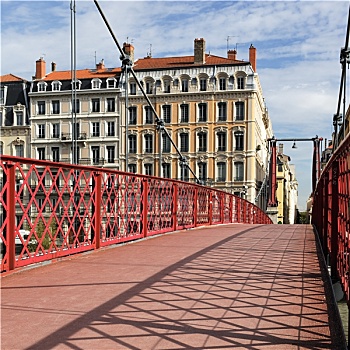 红色,步行桥