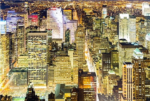俯视,纽约,夜晚