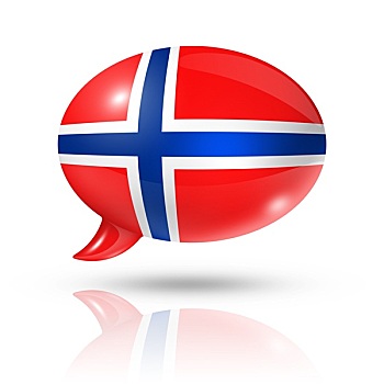 挪威,旗帜,对话气泡框