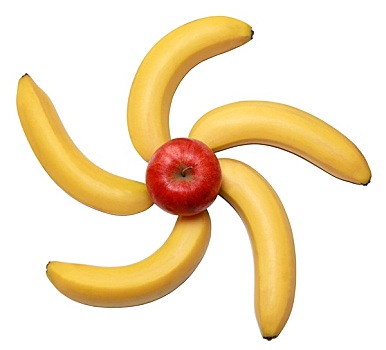 香蕉,苹果,隔绝,白色背景,背景