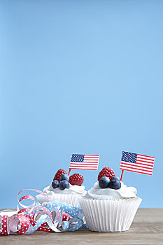 杯形蛋糕,美国国旗