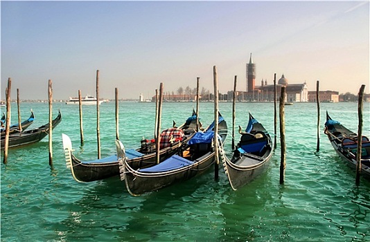 小船,大运河,圣乔治奥,马焦雷湖,教堂,威尼斯