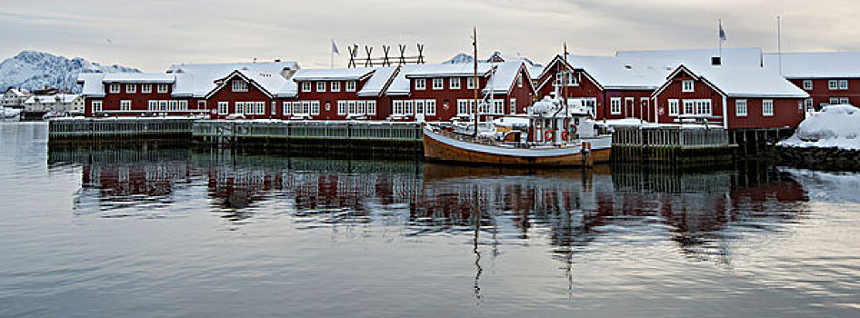 渔船,停泊,港口,罗弗敦群岛,挪威,欧洲