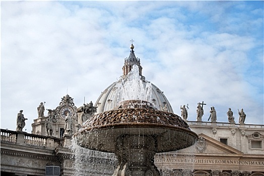 喷泉,圣彼得,广场,罗马