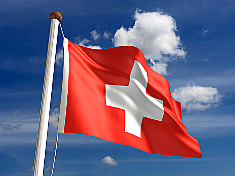 瑞士,旗帜,裁剪,小路