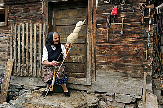 罗马尼亚,特兰西瓦尼亚,喀尔巴阡山脉,山,陆地,绵羊,山谷,毛织品,传统