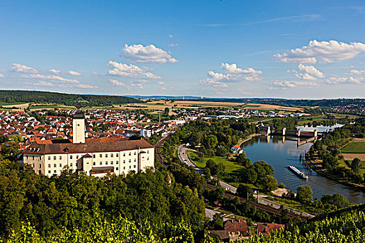 景色,城堡,奥登瓦尔德,巴登符腾堡,德国,欧洲