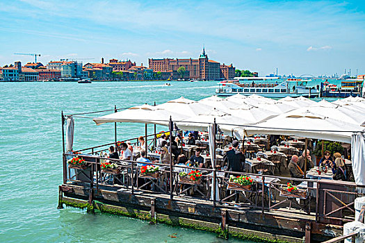 用餐,漂浮,餐馆,威尼斯