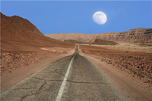 风景,狭窄,道路,山,荒芜,以色列