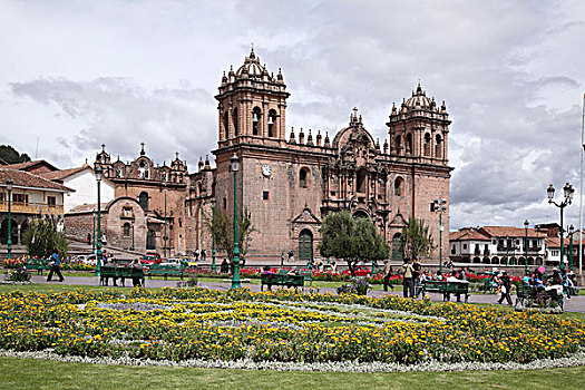 秘鲁,库斯科,广场,阿玛斯,大教堂