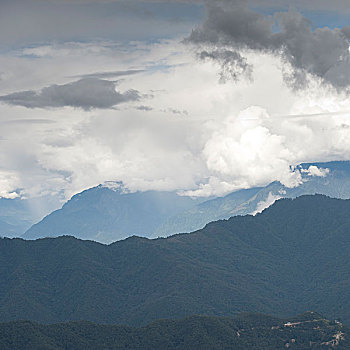 云,上方,山区,不丹,廷布,地区