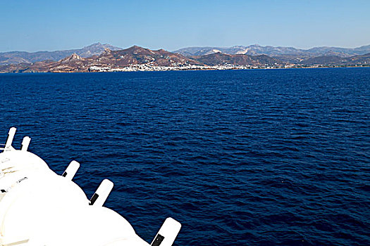 希腊,靠近,海岸线,船,游艇,亮光