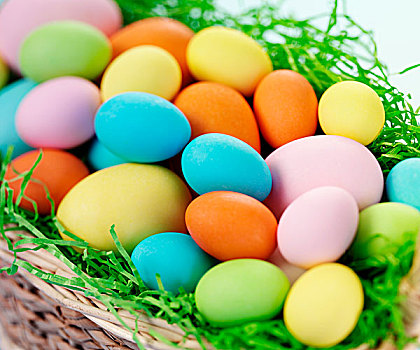色彩,复活节彩蛋,篮子