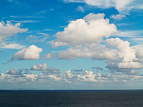 云,蓝天,上方,蓝色海洋