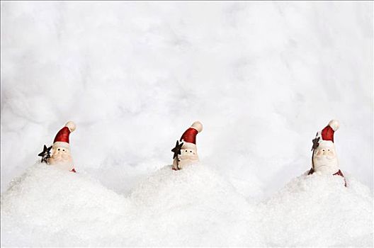 圣诞老人,沉没,雪中
