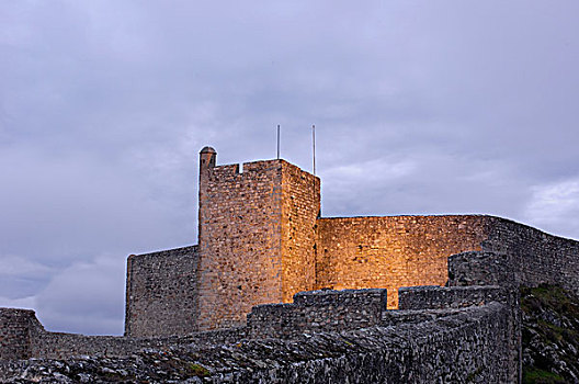 城堡,黃昏,葡萄牙,欧洲