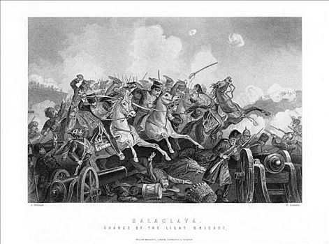 冲锋,亮光,战斗,巴拉克拉法帽,战争,十月,1893年,艺术家