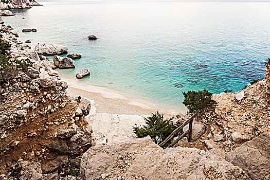 俯拍,沿岸,悬崖,萨丁尼亚,意大利