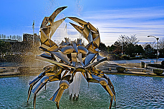 螃蟹,雕塑,宇航中心,公园,温哥华,不列颠哥伦比亚省,加拿大