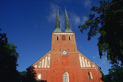 仰视,教堂,韦克舍,瑞典
