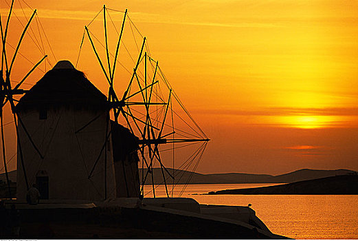 风车,米克诺斯岛,希腊