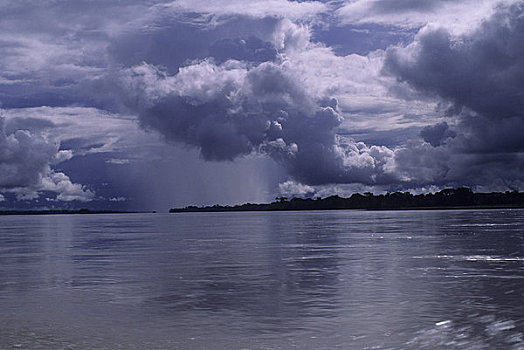 厄瓜多尔,亚马逊盆地,靠近,雨林,阵雨