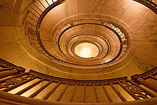 椭圆,楼梯,室内,建筑,华盛顿特区