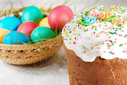 复活节彩蛋,蛋糕,鲜明,背景