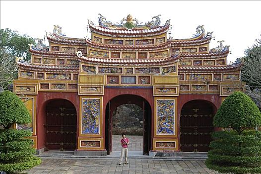 大门,皇家,宫殿,色调,越南