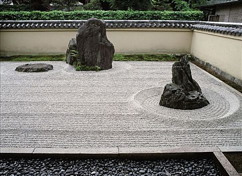 日本,京都,特写,沙子,花园,世界遗产