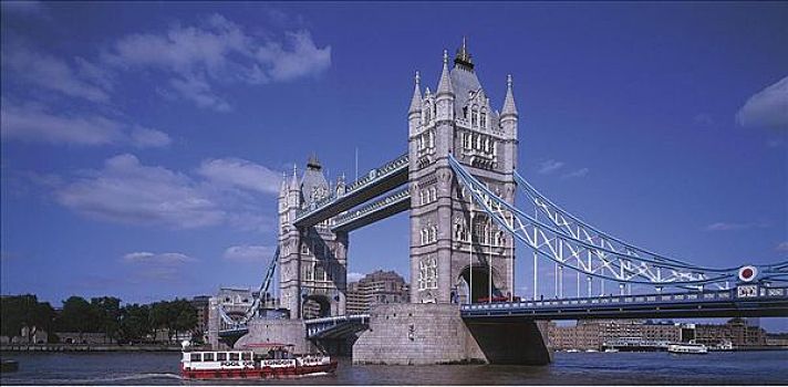 泰晤士河,船,桥,伦敦,英国,欧洲